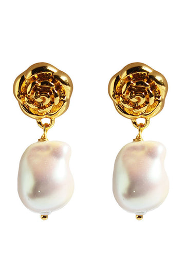 Formet Pearl Rose Stud øredobber